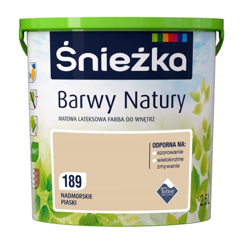 ŚNIEŻKA Barwy Natury Farba Lateksowa nadmorskie piaski 189 2,5L