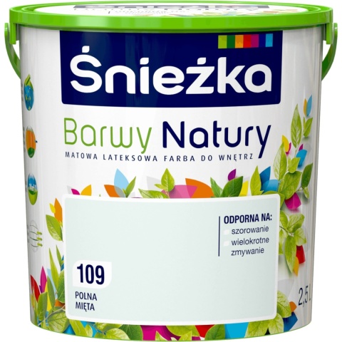 ŚNIEŻKA Barwy Natury Farba Lateksowa polna mięta 109 2,5L