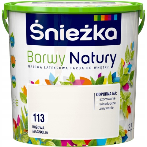 ŚNIEŻKA Barwy Natury Farba Lateksowa różowa magnolia 113 2,5L