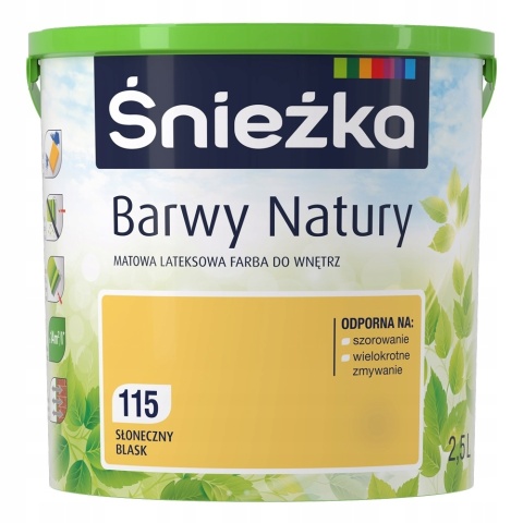 ŚNIEŻKA Barwy Natury Farba Lateksowa słoneczny blask 115 2,5L
