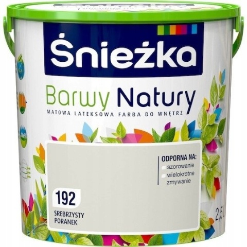 ŚNIEŻKA Barwy Natury Farba Lateksowa srebrzysty poranek 192 2,5L