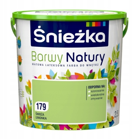 ŚNIEŻKA Barwy Natury Farba Lateksowa świeża limonka 179 2,5L