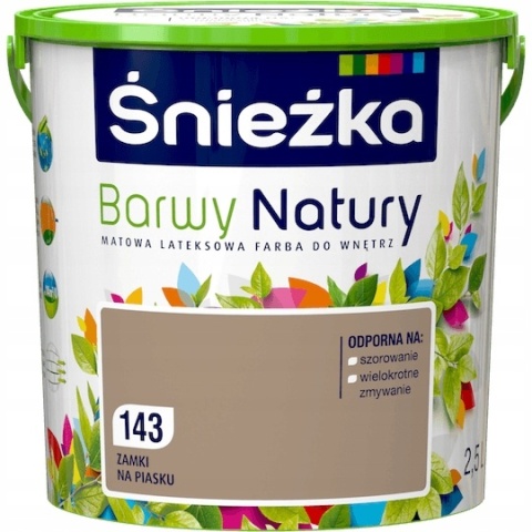 ŚNIEŻKA Barwy Natury Farba Lateksowa zamki na piasku 143 2,5L