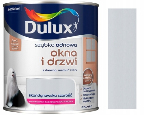 DULUX szyb.odn.okna/drzwiSkand.szarość0,75l