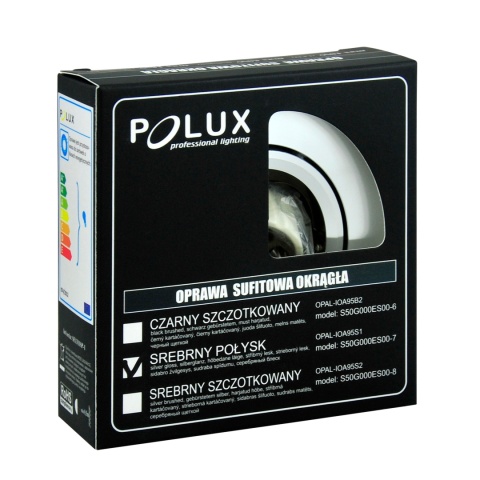 Oprawa podtyn POLUX WEST OPAL-IOA95S1 ALUM 2IN1 SREBRNY POŁYSK