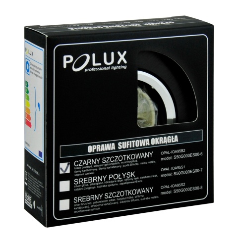 Oprawka podtynk POLUX WEST OPAL-IOA95B2 alum 2in1 czarna szczotkowana