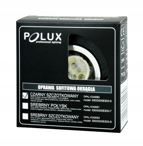 Oprawka podtynk POLUX WEST OPAL-IOA95B2 alum 2in1 czarna szczotkowana