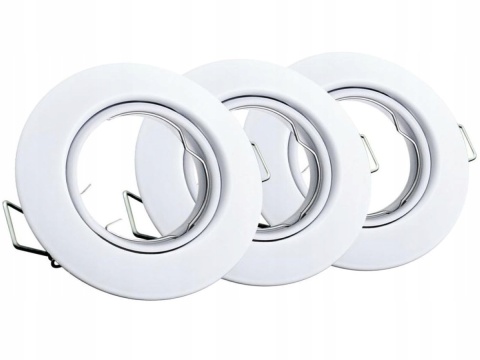 Oprawki ruchome LED POLUX OLIN-IOA90W1-250 stal 3in1 okragle biale 3pak