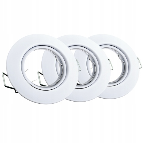 Oprawki ruchome LED POLUX OLIN-IOA90W1-250 stal 3in1 okragle biale 3pak