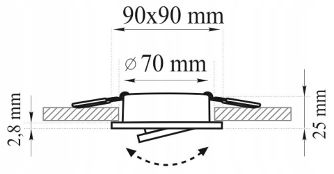 Oprawki ruchome LED POLUX OLIN-IQA90B1-250 stal 3in1 kwadrat czarne perłowe 3pak