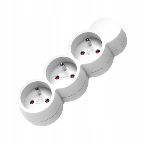 Przedłużacz 3-kr.2P+Z, 5m, biały