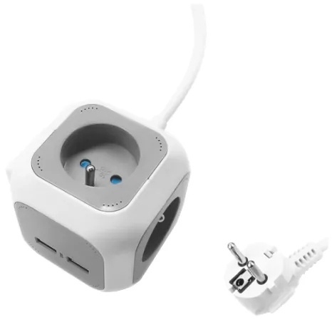 Przedłużacz 4 krotny 2P+Z, ładowarka 2xUSB, 1,4m