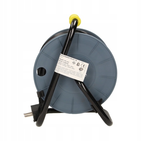 Przedłużacz bębnowy MINI 4-krotny, 15m, limonkowy