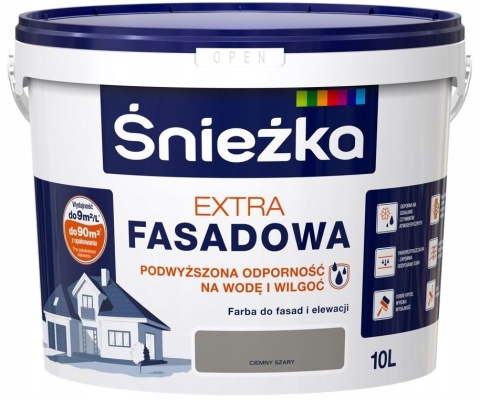 Śnieżka Extra Fasadowa Ciemny Szary 10L N