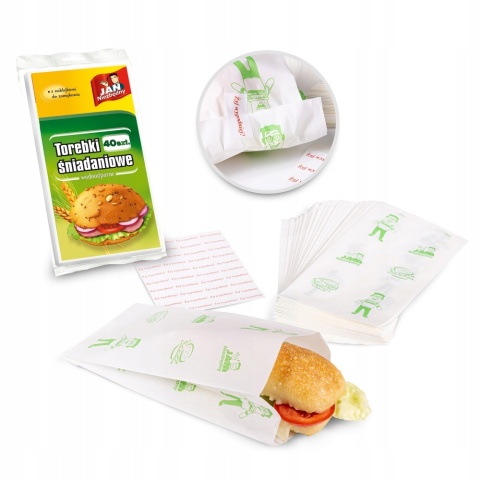 Torebki śniadaniowe papier/duże/40szt/jn