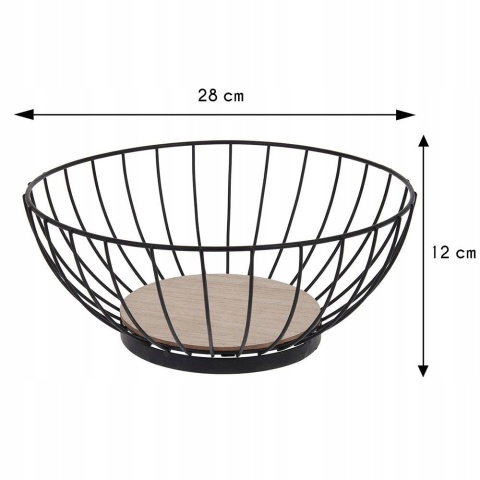 FRUIT BASKET METAL DIA28XH12CM