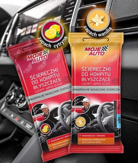 MOJE AUTO Ściereczki do Kokpitu Błyszczące - Wanilia - 24 szt.
