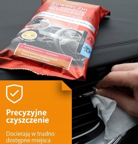 MOJE AUTO Ściereczki do Kokpitu Błyszczące - Wanilia - 24 szt.