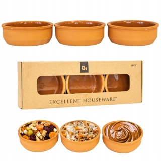 Naczynia do zapiekania żaroodporne 3 miseczki zestaw TERRACOTTA