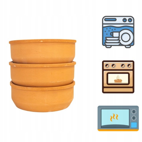 Naczynia do zapiekania żaroodporne 3 miseczki zestaw TERRACOTTA