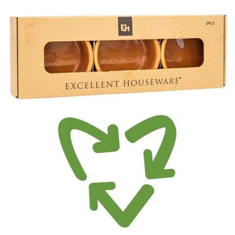 Naczynia do zapiekania żaroodporne 3 miseczki zestaw TERRACOTTA