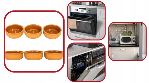 Naczynia do zapiekania żaroodporne 3 miseczki zestaw TERRACOTTA