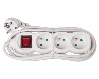 PRZEDŁUŻACZ P1313 3m 3-GN+WYŁĄCZ.