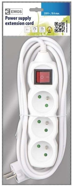 PRZEDŁUŻACZ P1313 3m 3-GN+WYŁĄCZ.