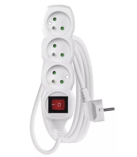 PRZEDŁUŻACZ P1313 3m 3-GN+WYŁĄCZ.