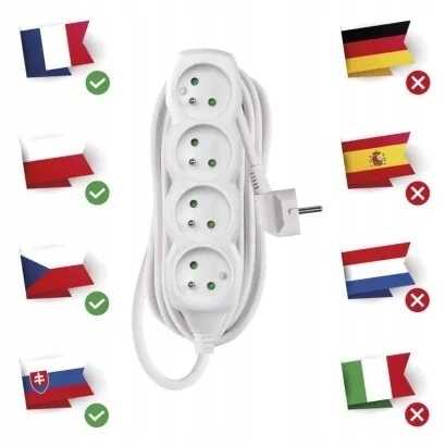 PRZEDŁUŻACZ Z UZIEMIENIEM / 4G / 5M