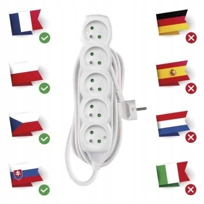 PRZEDŁUŻACZ Z UZIEMIENIEM / 5G / 7M