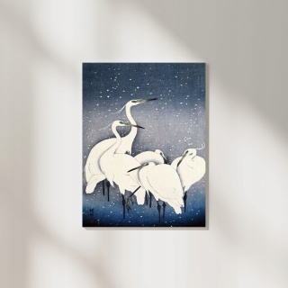 Plakat Białe czaple w śniegu 60x84 O. Koson A1