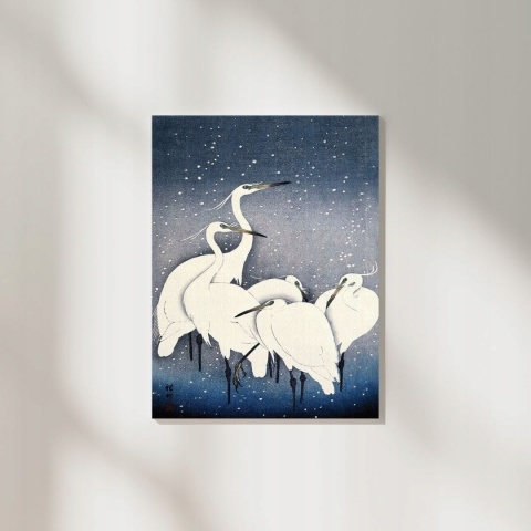 Plakat Białe czaple w śniegu 60x84 O. Koson A1
