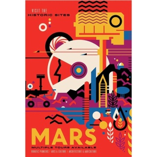 Plakat Mars 42x60 A2 czarwony nowoczesny