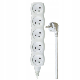 PrzedŁuzacz 5m 4-gniazda z/u 10A biaŁy 1902040500 P0415 PO515