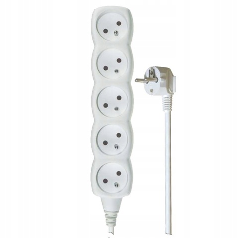 PrzedŁuzacz 5m 4-gniazda z/u 10A biaŁy 1902040500 P0415 PO515