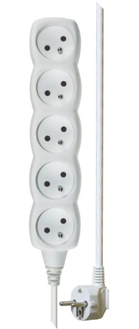 PrzedŁuzacz 5m 4-gniazda z/u 10A biaŁy 1902040500 P0415 PO515