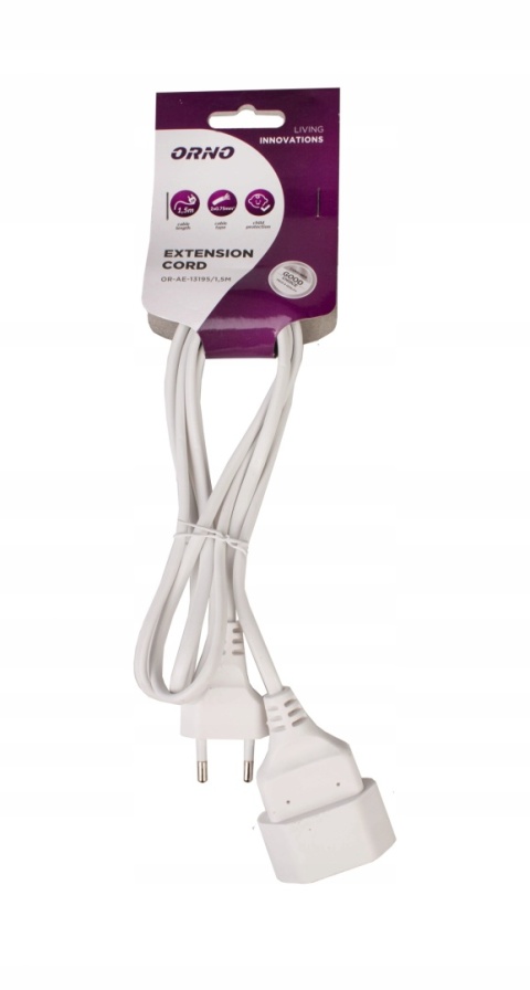 Przedłużacz domowy 1,5m 1x2P,H03VV-F 2x0,75