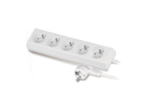 Przedłużacz z pięciokrotnym gniazdem ECO 5X2p+z 10A 3m BIAŁY