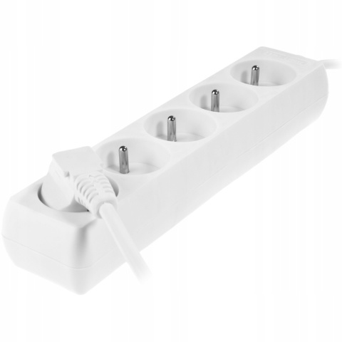 Przedłużacz z pięciokrotnym gniazdem ECO 5X2p+z 10A 3m BIAŁY