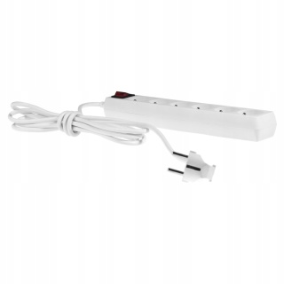 Przedłużacz z sześcioktotnym z wyłącznikiem ECO 6X2p+Z 10A 3m BIAŁY