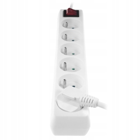 Przedłużacz z sześcioktotnym z wyłącznikiem ECO 6X2p+Z 10A 3m BIAŁY