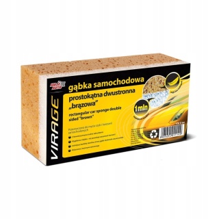 VIRAGE- Gąbka Samochodowa Prostokątna Dwustronna Brązowa