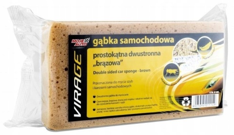 VIRAGE- Gąbka Samochodowa Prostokątna Dwustronna Brązowa