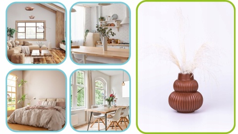 Wazon ceramiczny terracotta boho 18x20cm ozdoba