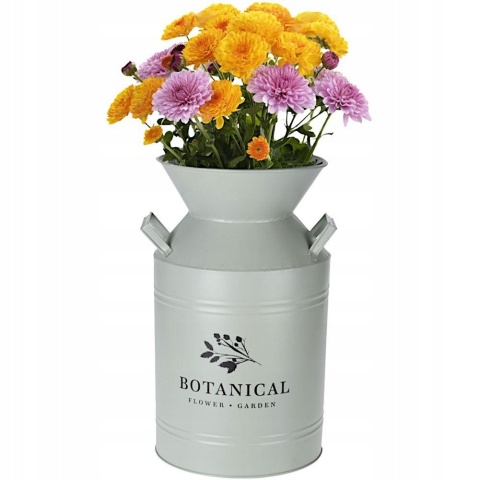 Wazon na kwiaty rustykalny zielony KANKA 21x37cm