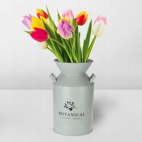 Wazon na kwiaty rustykalny zielony KANKA 21x37cm