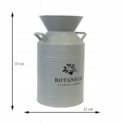 Wazon na kwiaty rustykalny zielony KANKA 21x37cm