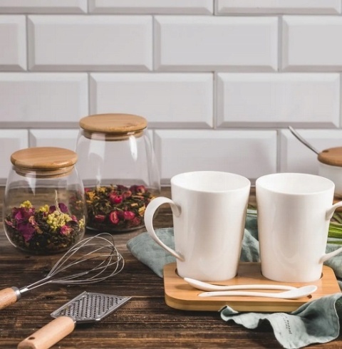 AM-BELLY SZKL.SŁOIK Z BAMBUSOW POKR.1000ML