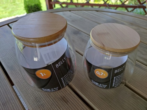 AM-BELLY SZKL.SŁOIK Z BAMBUSOW POKR.1000ML
